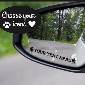 2x Personalized car side mirror decal